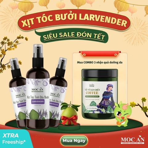 X3BLA120 - Combo 3 Chai Xịt Tinh Dầu Vỏ Bưởi Da Xanh & Tinh Dầu Oải Hương Mộc Ân Haircare 120ml Hỗ Trợ Giảm Rụng, Mọc Tóc Chăm Sóc Tóc