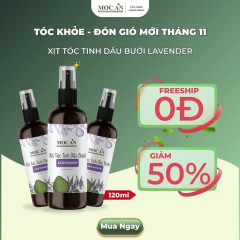 X3BLA120 - Combo 3 Chai Xịt Tinh Dầu Vỏ Bưởi Da Xanh & Tinh Dầu Oải Hương Mộc Ân Haircare 120ml Hỗ Trợ Giảm Rụng, Mọc Tóc Chăm Sóc Tóc