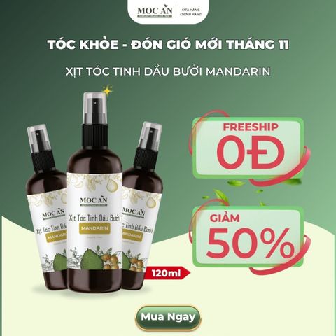X3BMA120 - Combo 3 Chai  Xịt Tinh Dầu Vỏ Bưởi Da Xanh & Tinh Dầu Vỏ Quýt Mộc Ân Haircare 120ml Hỗ Trợ Giảm Rụng, Mọc Tóc Chăm Sóc Tóc