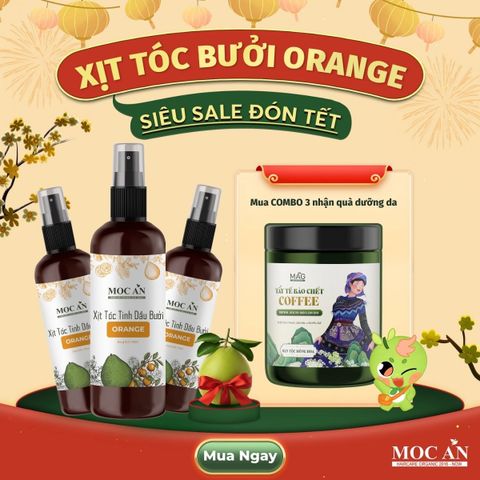 X3BOR120 - Combo 3 Chai Xịt Tinh Dầu Vỏ Bưởi Da Xanh & Tinh Dầu Cam Ngọt Mộc Ân Haircare 120ml Hỗ Trợ Giảm Rụng, Mọc Tóc Chăm Sóc Tóc