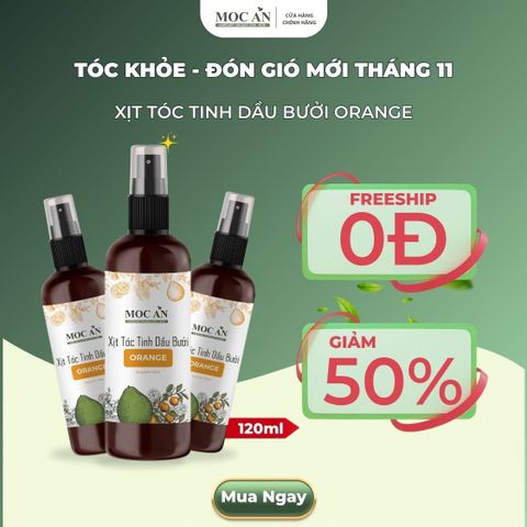 X3BOR120 - Combo 3 Chai Xịt Tinh Dầu Vỏ Bưởi Da Xanh & Tinh Dầu Cam Ngọt Mộc Ân Haircare 120ml Hỗ Trợ Giảm Rụng, Mọc Tóc Chăm Sóc Tóc