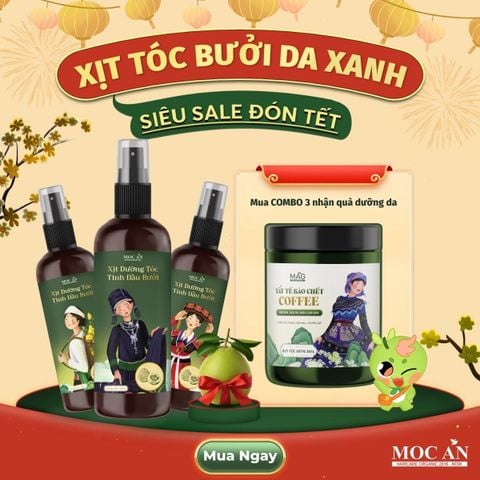 [17 loại] Combo 3 Chai Xịt Dưỡng Tóc Tinh Dầu Bưởi Mộc Ân Haircare 120ml - Hỗ Trợ Giảm Rụng & Chăm Sóc Tóc