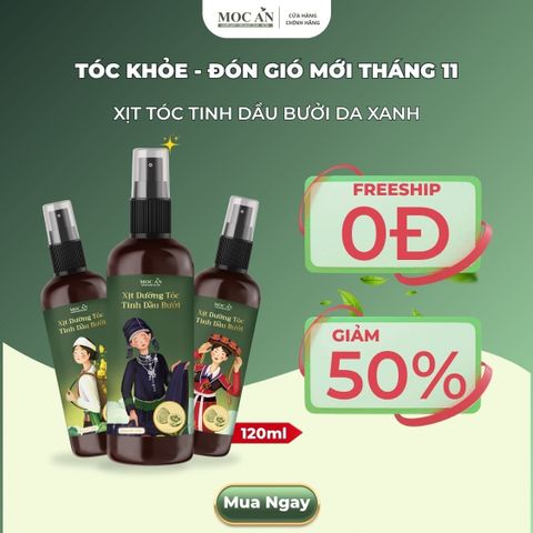X3BT120M - Combo 3 Chai Xịt Tinh Dầu Vỏ Bưởi Da Xanh Mộc Ân Haircare 120ml