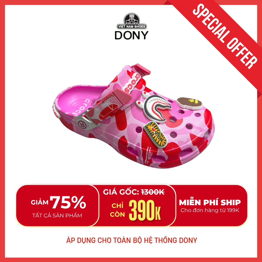  Dép Cro.cs Clog Classic x Bape Clog ABC Camo Bape 