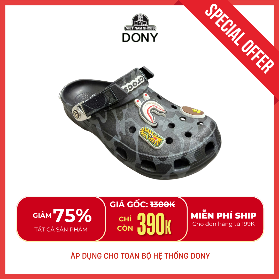  Dép Cro.cs Clog Classic x Bape Clog ABC Camo Bape 