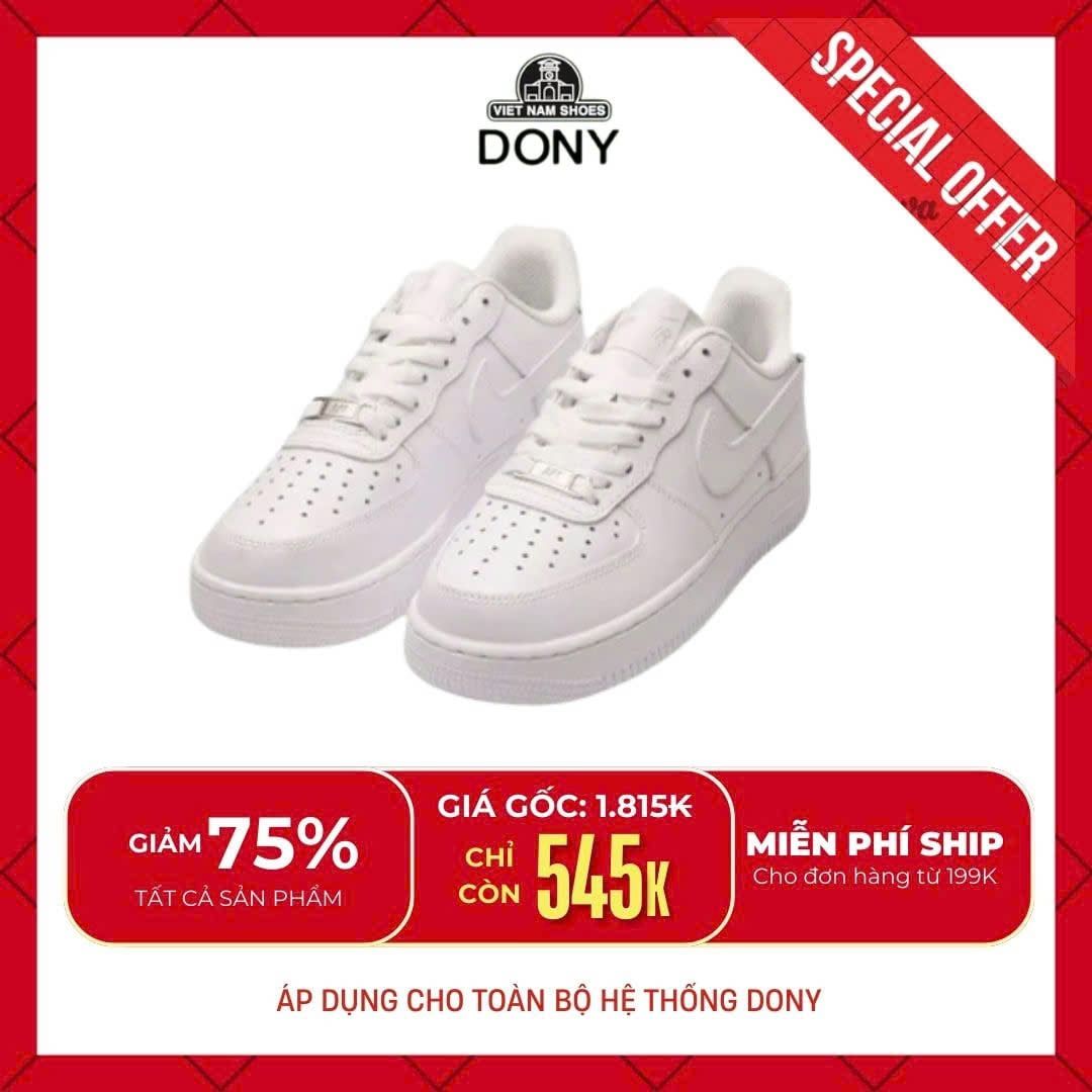  Giày Thể Thao NK Màu Trắng Dáng AF1 
