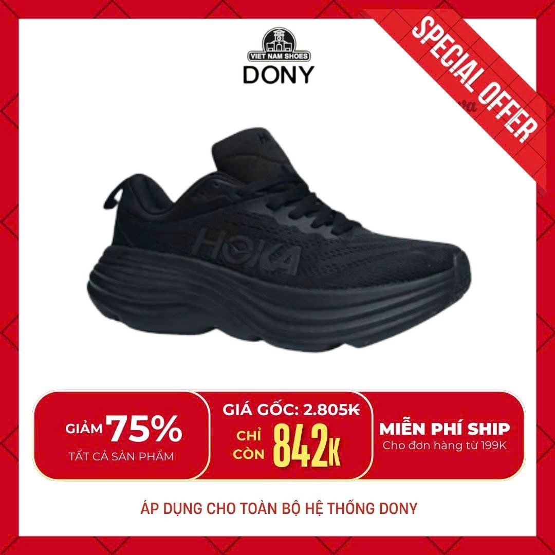  Giày Thể Thao Chạy Bộ Đế Cao HK – Mẫu Bondi 8 Triple 