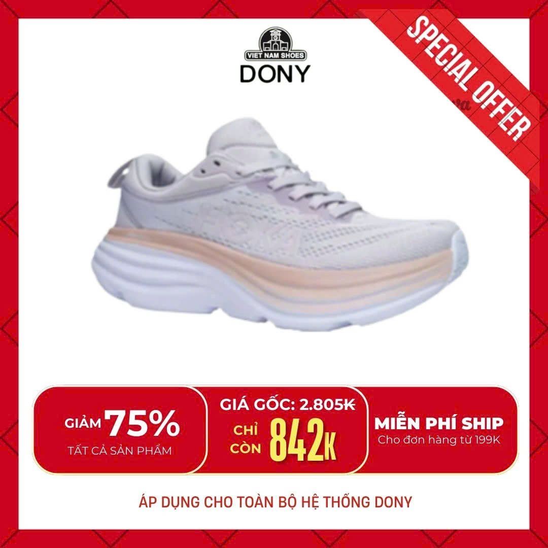  Giày Thể Thao Chạy Bộ Đế Cao HK – Mẫu Bondi 8 Triple 