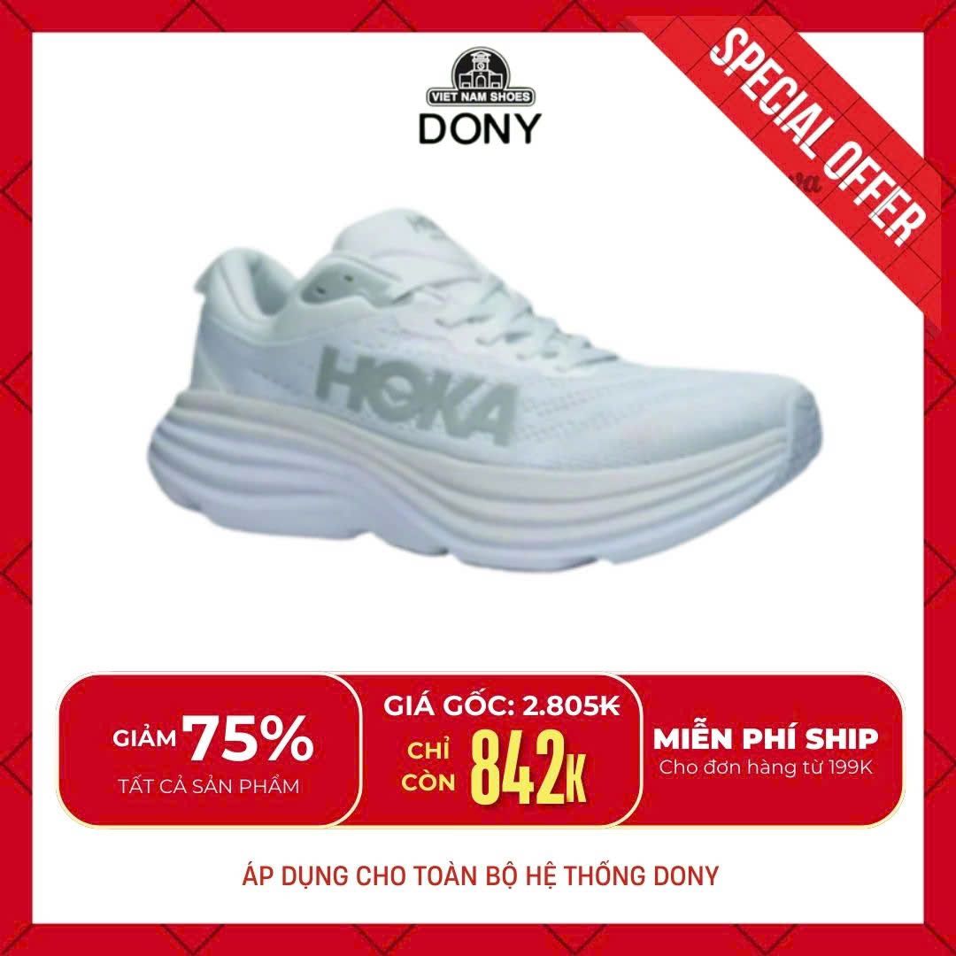  Giày Thể Thao Chạy Bộ Đế Cao HK – Mẫu Bondi 8 Triple 