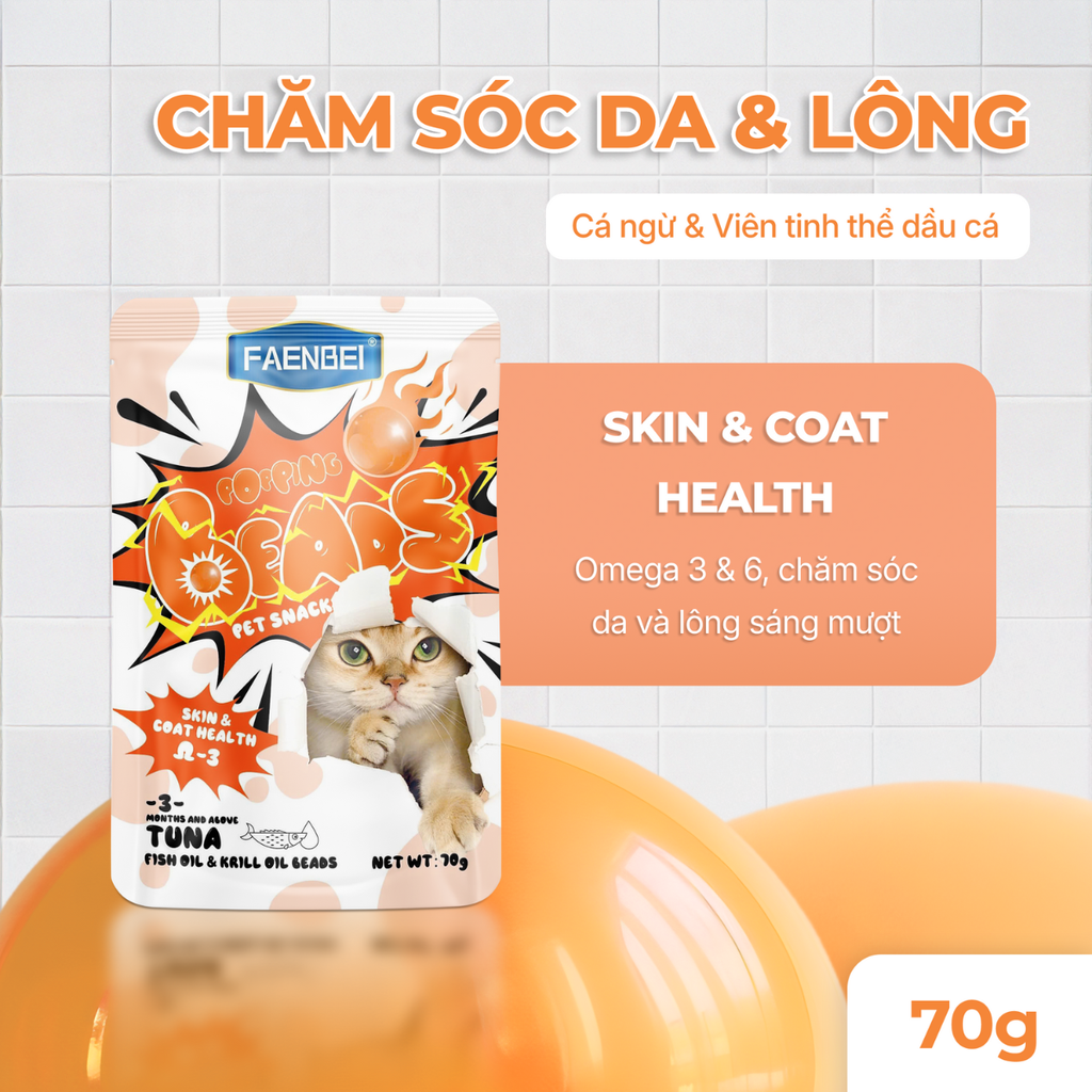 Pate viên tinh thể chức năng cho mèo Faenbei