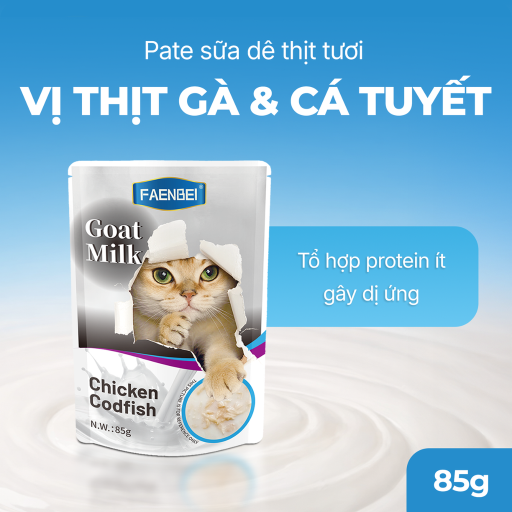 Pate sữa dê thịt tươi cho mèo Faenbei