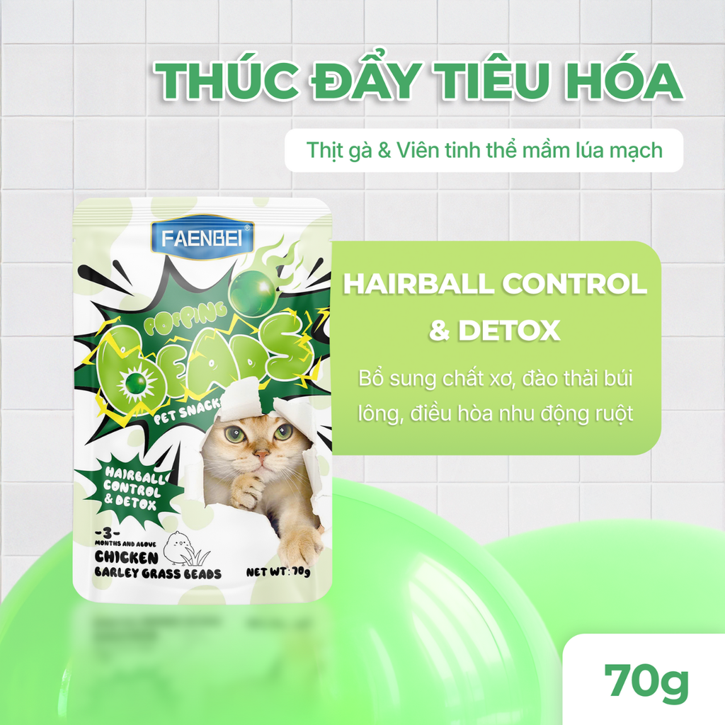 Pate viên tinh thể chức năng cho mèo Faenbei