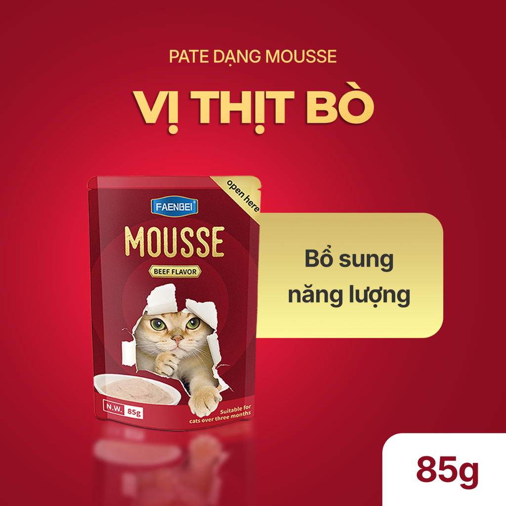 Pate dạng Mousse cho mèo Faenbei