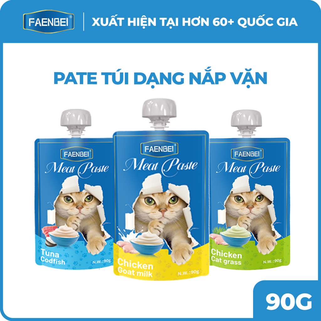 Pate túi nắp vặn cho mèo Faenbei