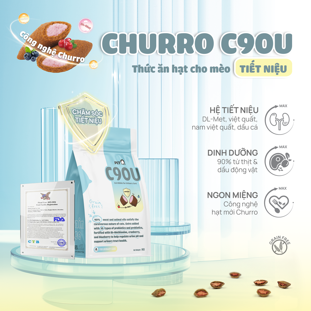 Thức ăn hạt cho mèo Churro C90U PetQ