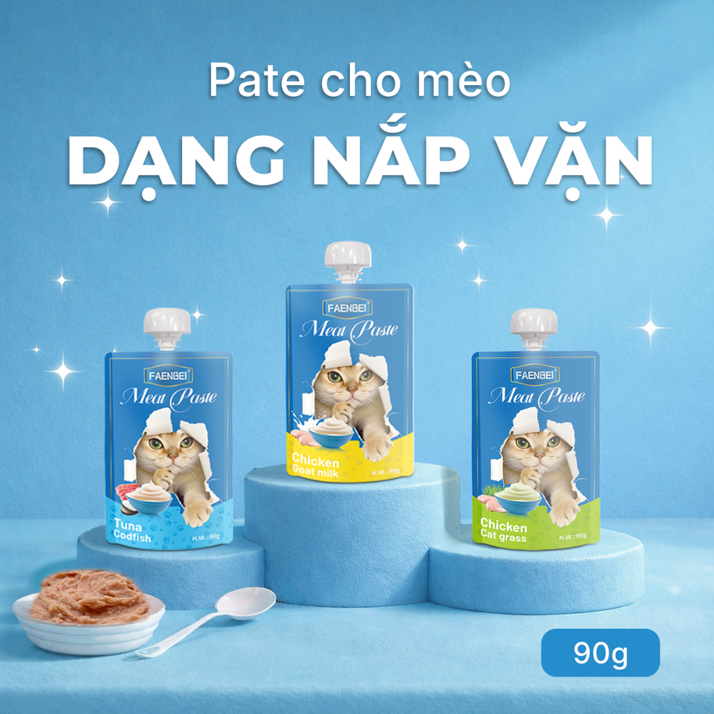 Pate túi nắp vặn cho mèo Faenbei