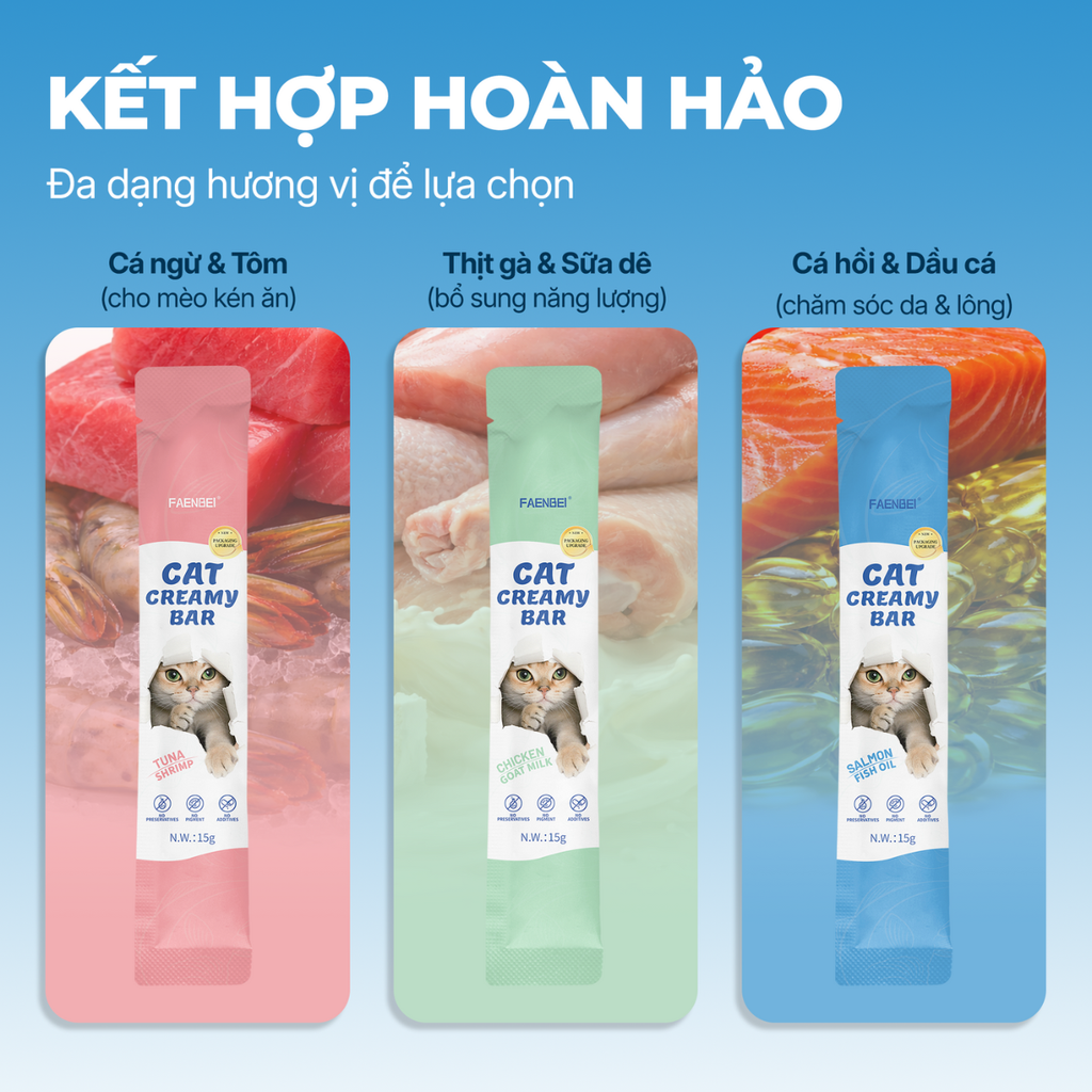 Súp thưởng dòng Creamy cho mèo Faenbei