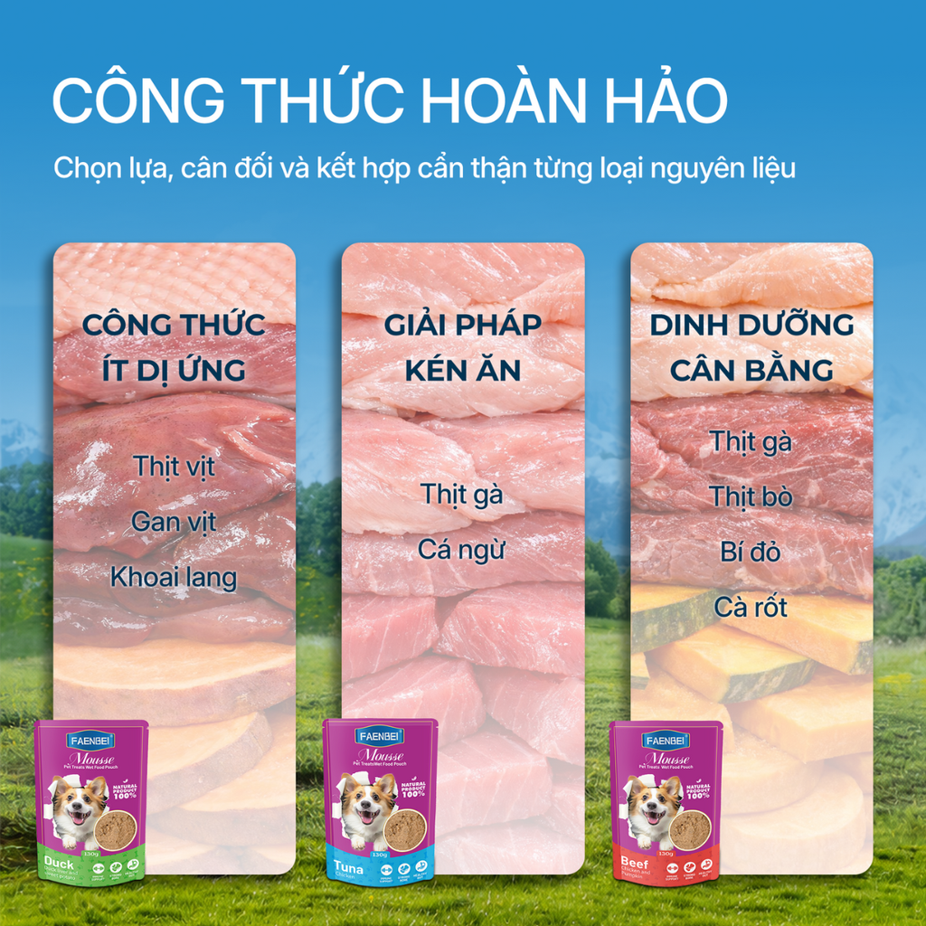 Pate dạng Mousse cho chó Faenbei