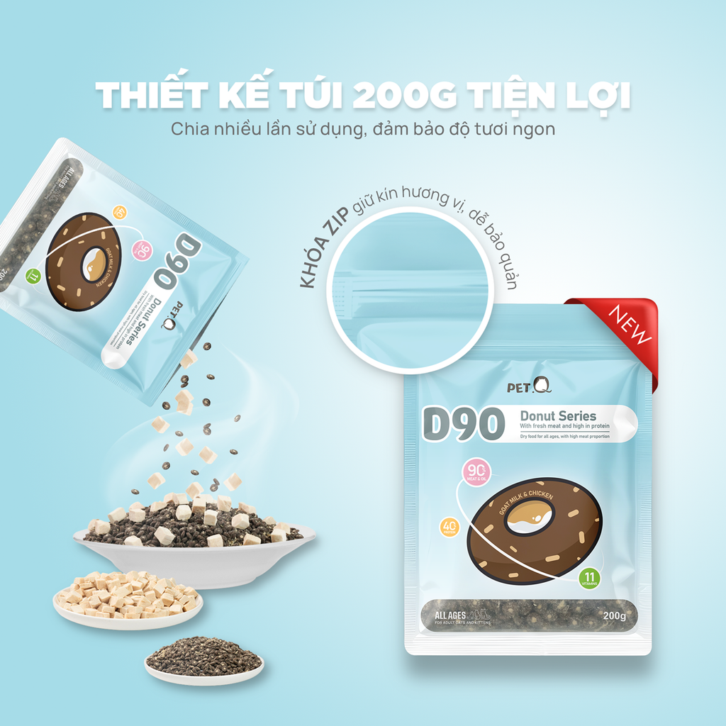 Thức ăn hạt Donut D90 PetQ
