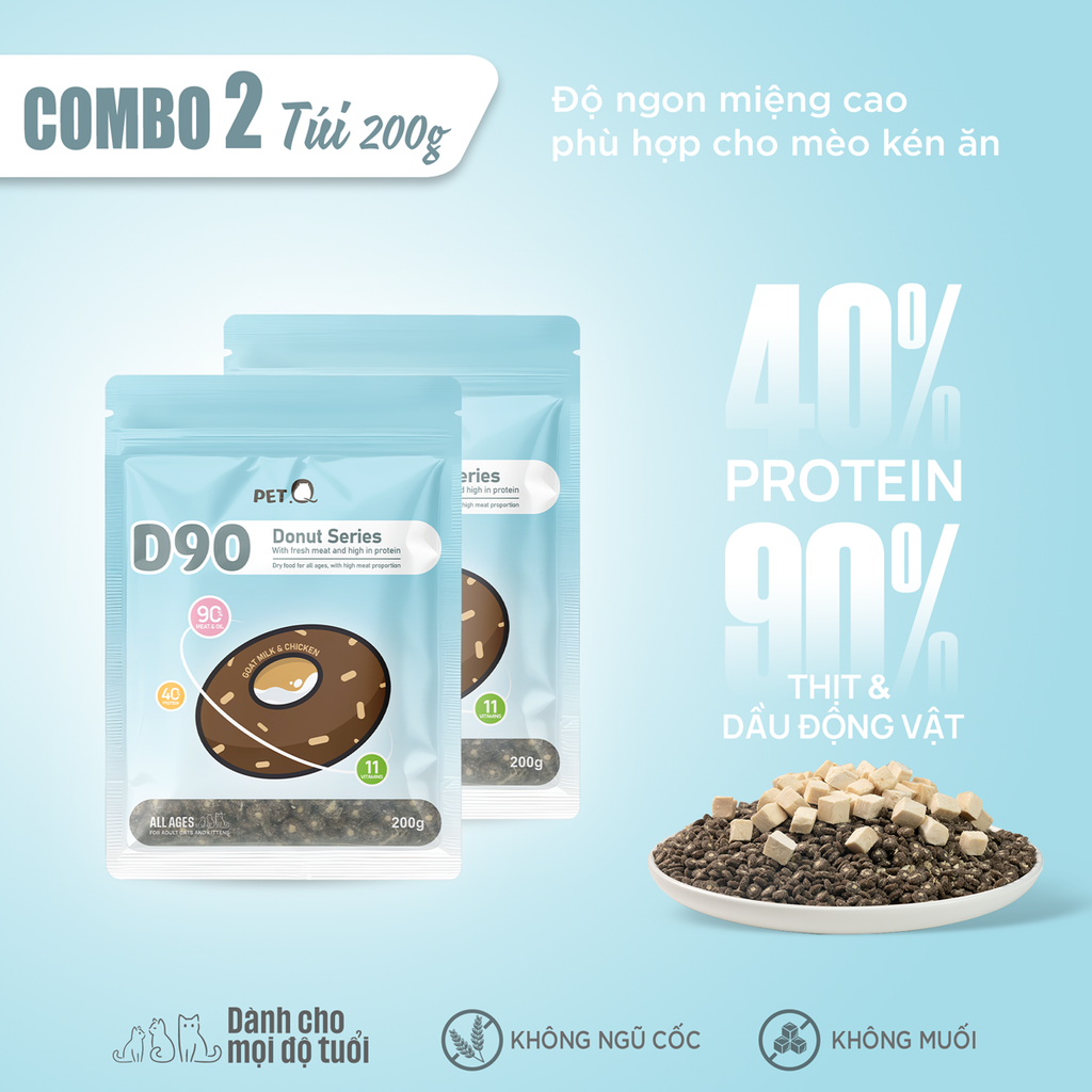Thức ăn hạt Donut D90 PetQ