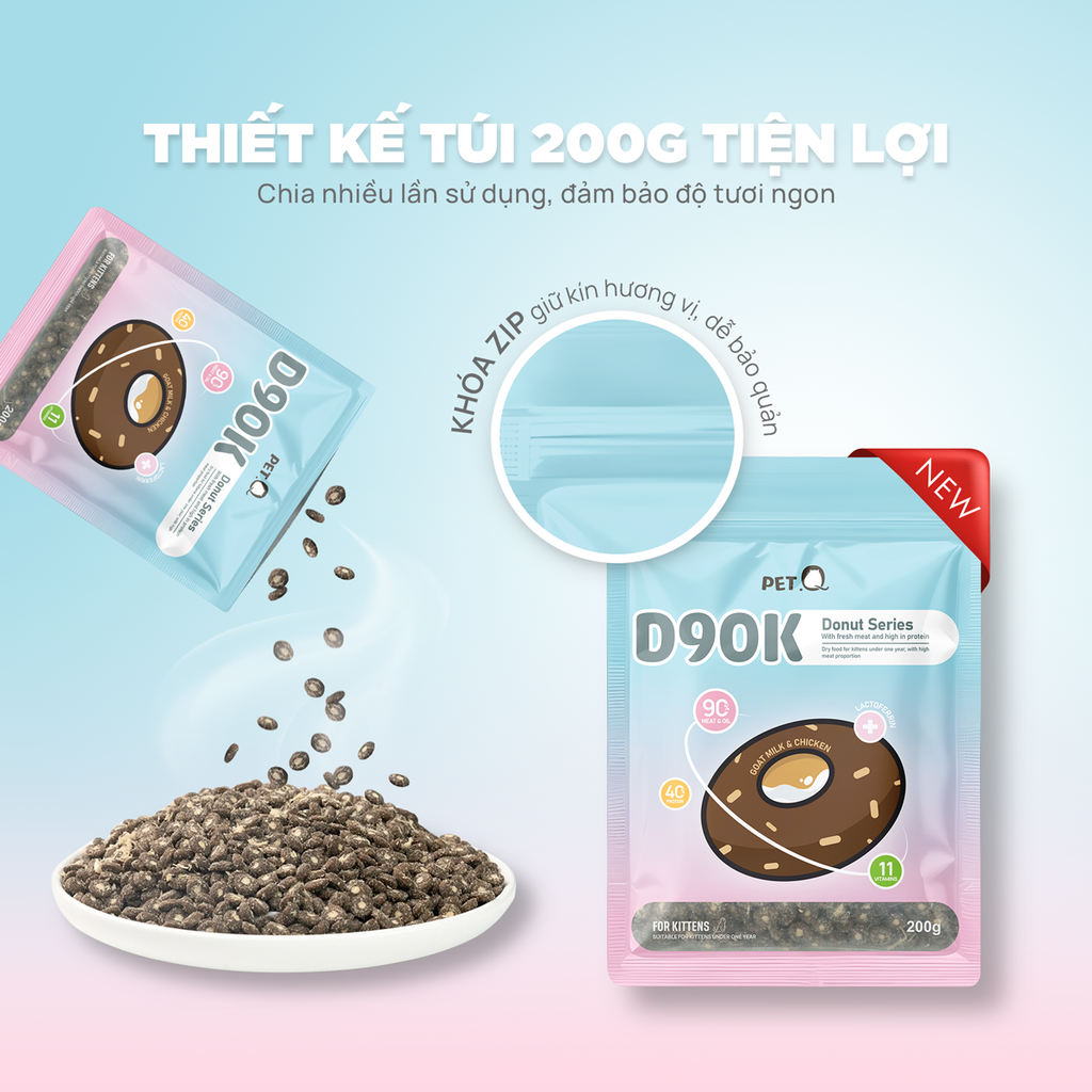 Thức ăn hạt Donut D90K PetQ