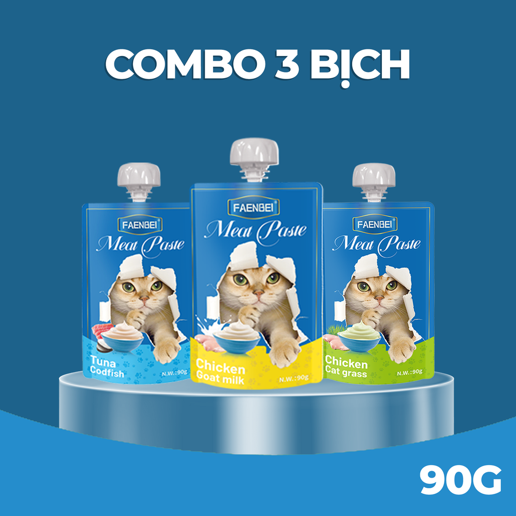 Pate túi nắp vặn cho mèo Faenbei