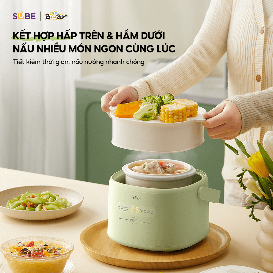 Nồi nấu chậm 1.0L Bear SC-4H10E