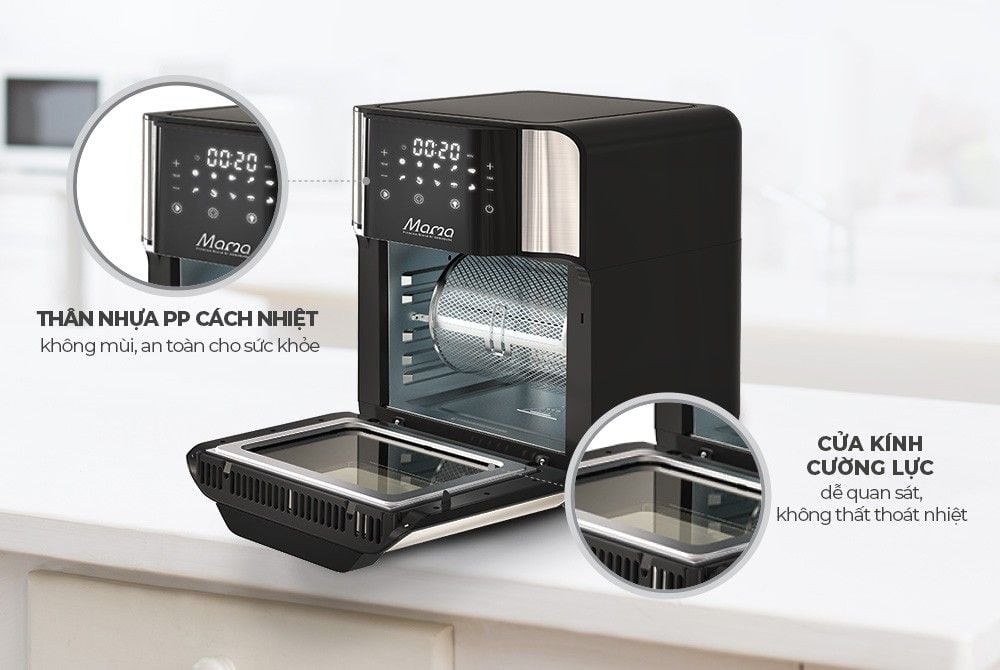 Nồi Chiên Không Dầu Sunhouse Mama SHD4088 – 15 L, Cảm Ứng, 1700 W