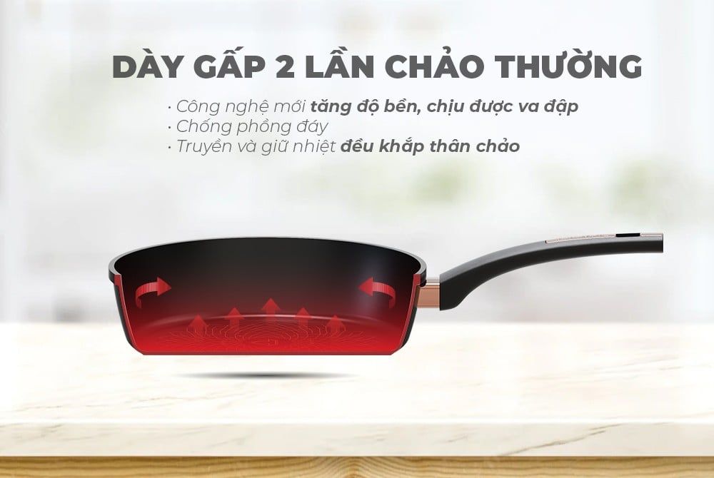 CHẢO CHỐNG DÍNH ULTRA TITANIUM SUNHOUSE ( ST26B, ST28B, ST30B)