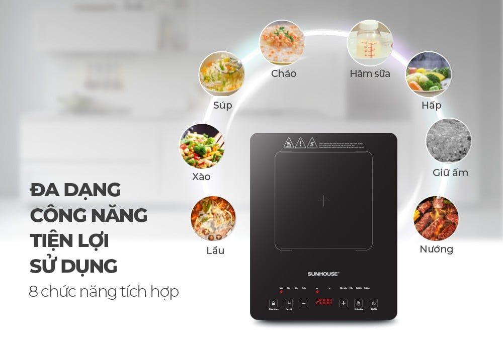 Sunhouse SHD6805 – Bếp Từ Cảm Ứng, Hẹn Giờ, Khóa Trẻ Em