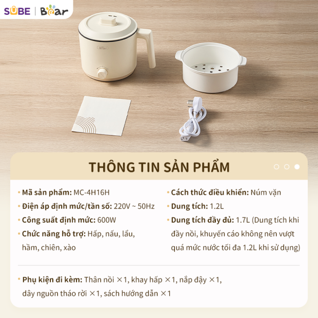 Nồi điện đa năng Bear MC-4H16H