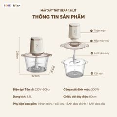 Máy xay thịt Bear 1.8L CH-5H03P36