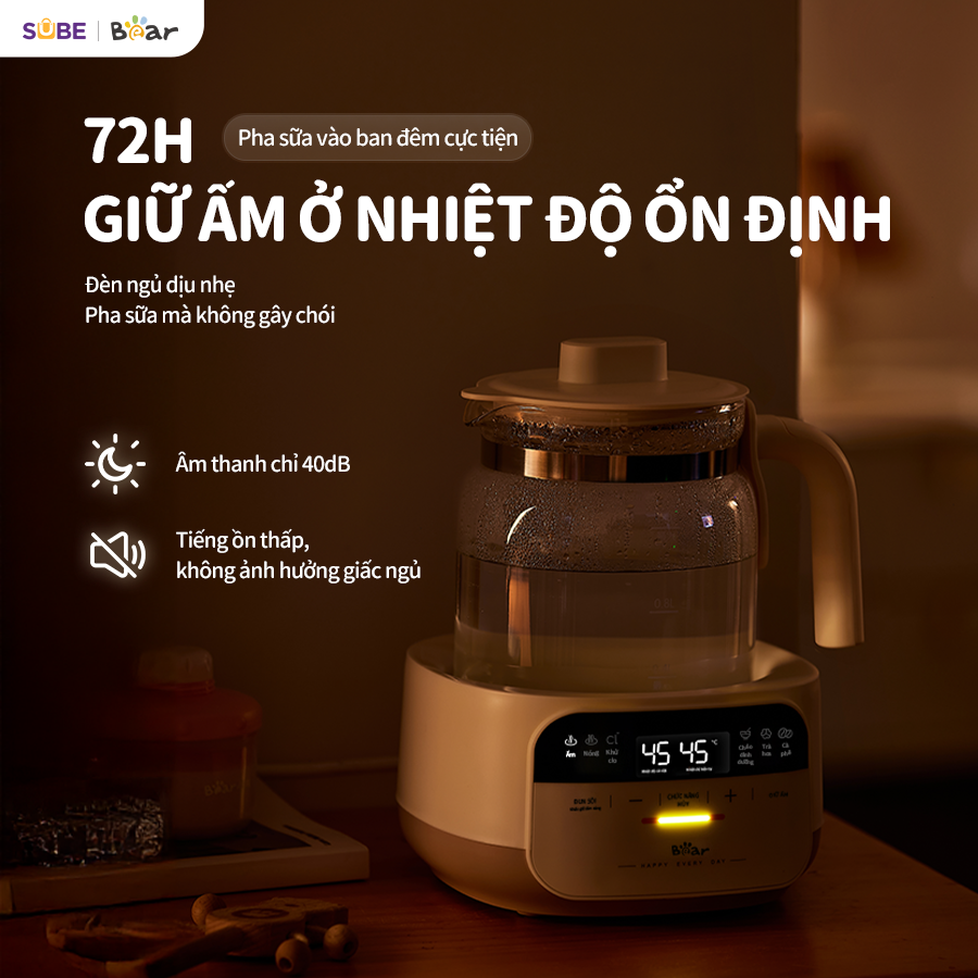 Ấm đun nước hâm sữa Bear WW-4H12W
