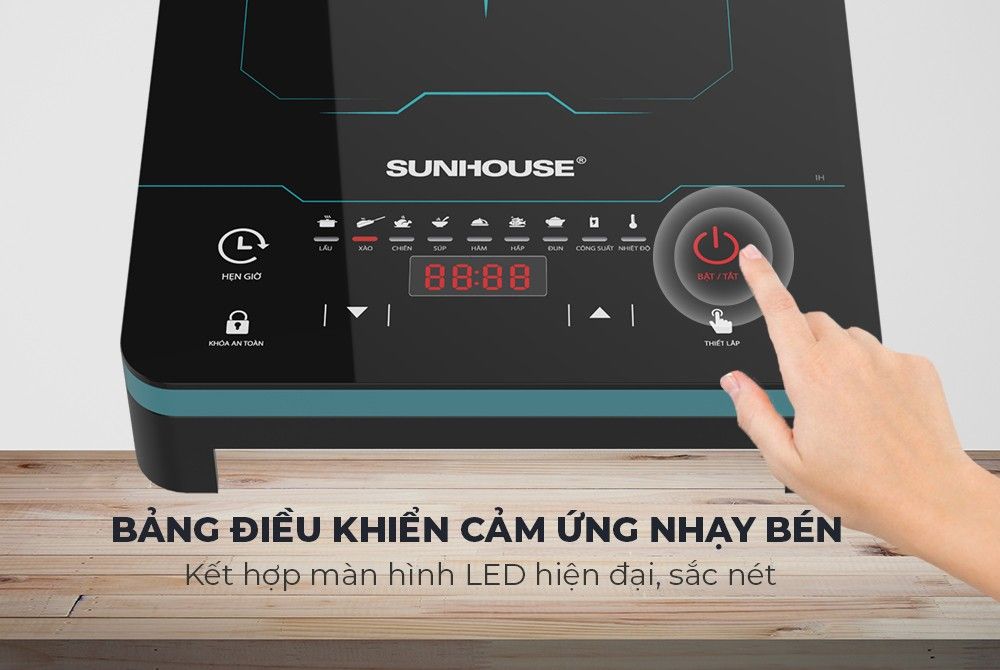 Bếp Từ Đơn Sunhouse SHD6873 – 2200W, Cảm Ứng Cảm Biến, 7 Chế Độ Nấu