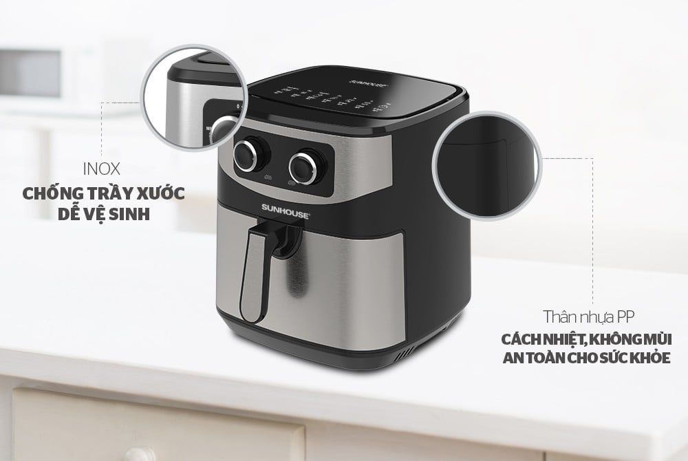 Nồi Chiên Không Dầu Sunhouse SHD4035 – 9 L, Rapid Air, 1800 W