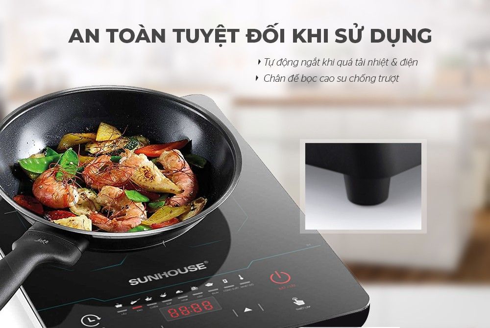 Bếp Từ Đơn Sunhouse SHD6873 – 2200W, Cảm Ứng Cảm Biến, 7 Chế Độ Nấu
