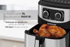 Nồi Chiên Không Dầu Sunhouse SHD4035 – 9 L, Rapid Air, 1800 W