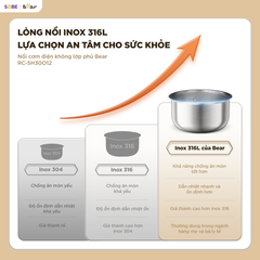 Nồi cơm điện Bear 1.2L RC-5H30O12