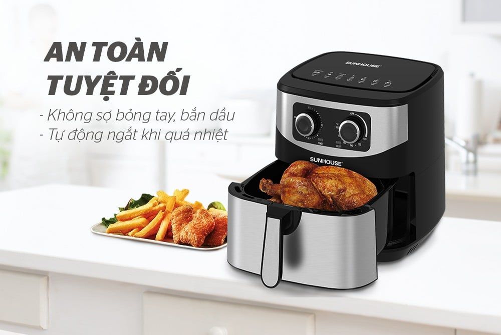 Nồi Chiên Không Dầu Sunhouse SHD4035 – 9 L, Rapid Air, 1800 W