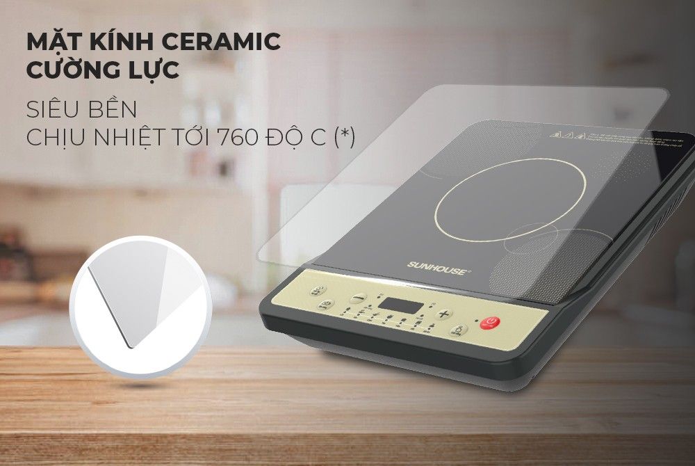 Bếp Từ Đơn Sunhouse Mama SHD6860 – Cảm Ứng, 2000W, 8 Chế Độ Nấu, Tặng Nồi Lẩu