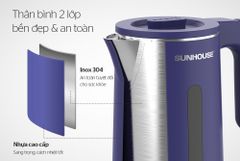 ẤM SIÊU TỐC INOX 2 LỚP 1.8L SUNHOUSE SHD1355