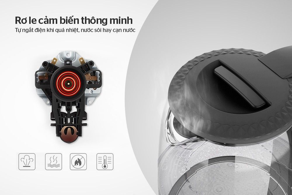 ẤM SIÊU TỐC THỦY TINH SUNHOUSE SHD1215