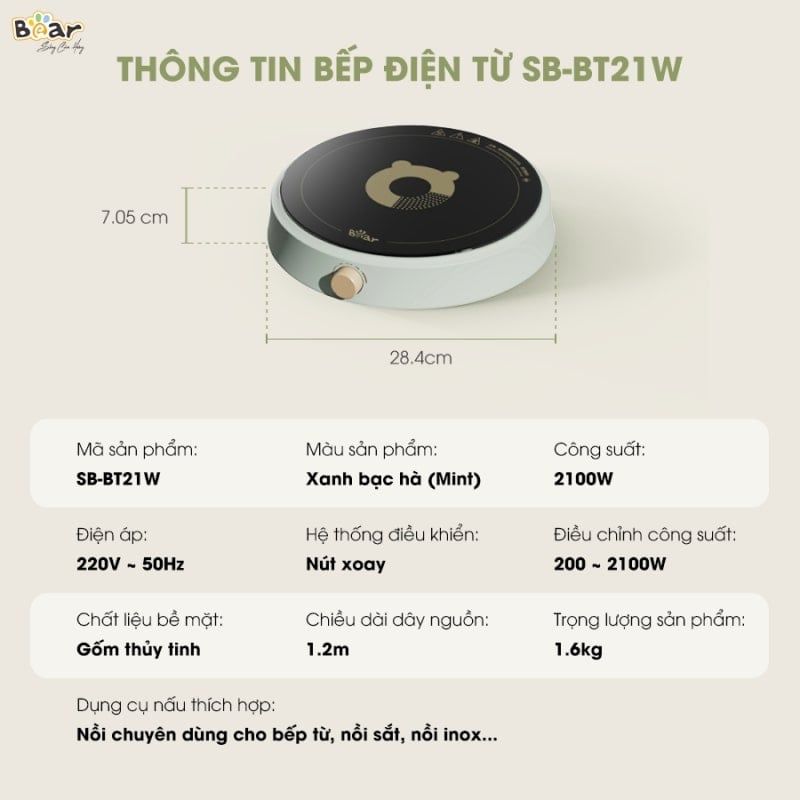 Bếp từ Bear SB-BT21W