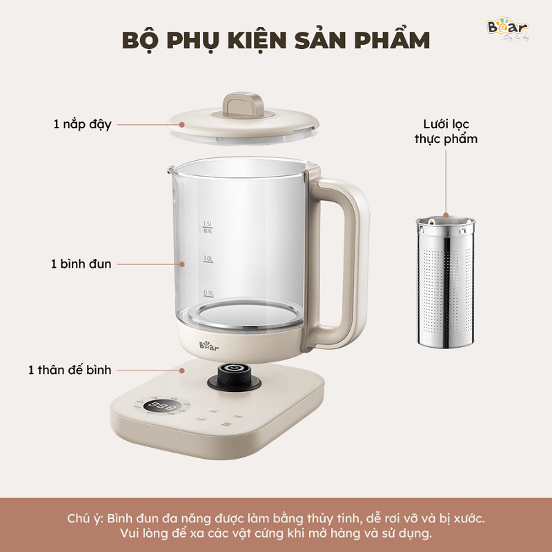 Bình pha trà giữ nhiệt Bear SB-PT15K (1.5L)