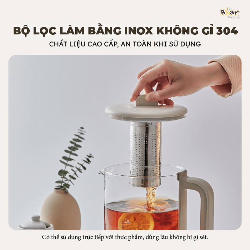 Bình pha trà giữ nhiệt Bear SB-PT15K (1.5L)