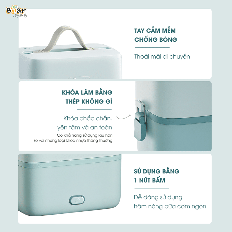 Hộp cơm cắm điện Bear 2 ngăn SB-HC12L