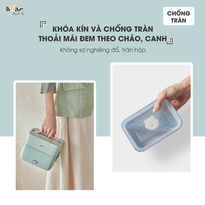 Hộp cơm cắm điện Bear 2 ngăn SB-HC12L