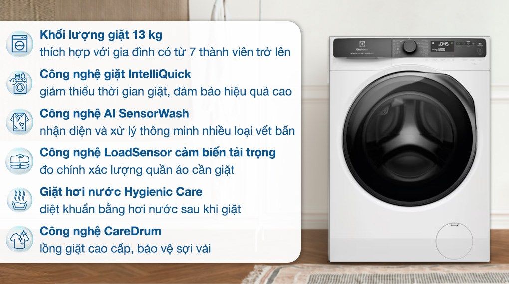 Máy giặt Electrolux EWF1343P5WC UltimateCare 500 Inverter 13 kg