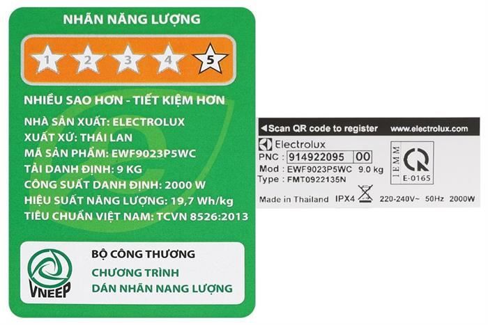 Máy giặt cửa ngang Electrolux  UltimateCare 500 Inverter 9 kg EWF9023P5WC