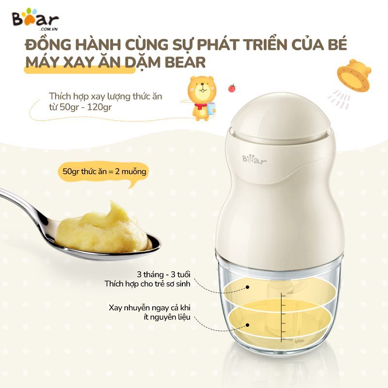 Máy xay ăn dặm Bear 0.3L GR-B03V8